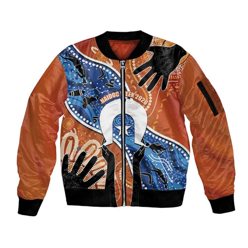 50 Years Of Deadly NAIDOC Week 2026 Sleeve Zip Bomber Jacket Torres Strait Dhari Aboriginal Art