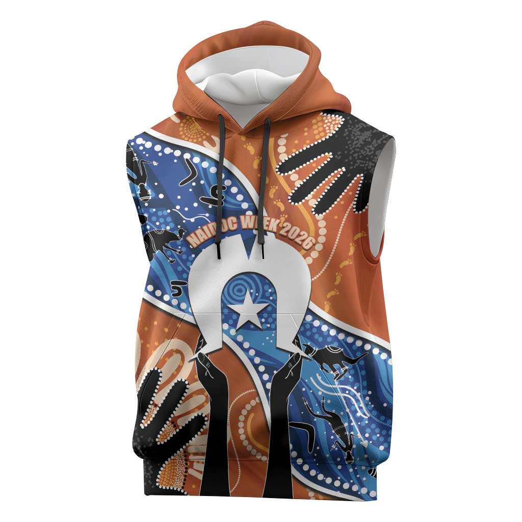 50 Years Of Deadly NAIDOC Week 2026 Sleeveless Hoodie Torres Strait Dhari Aboriginal Art