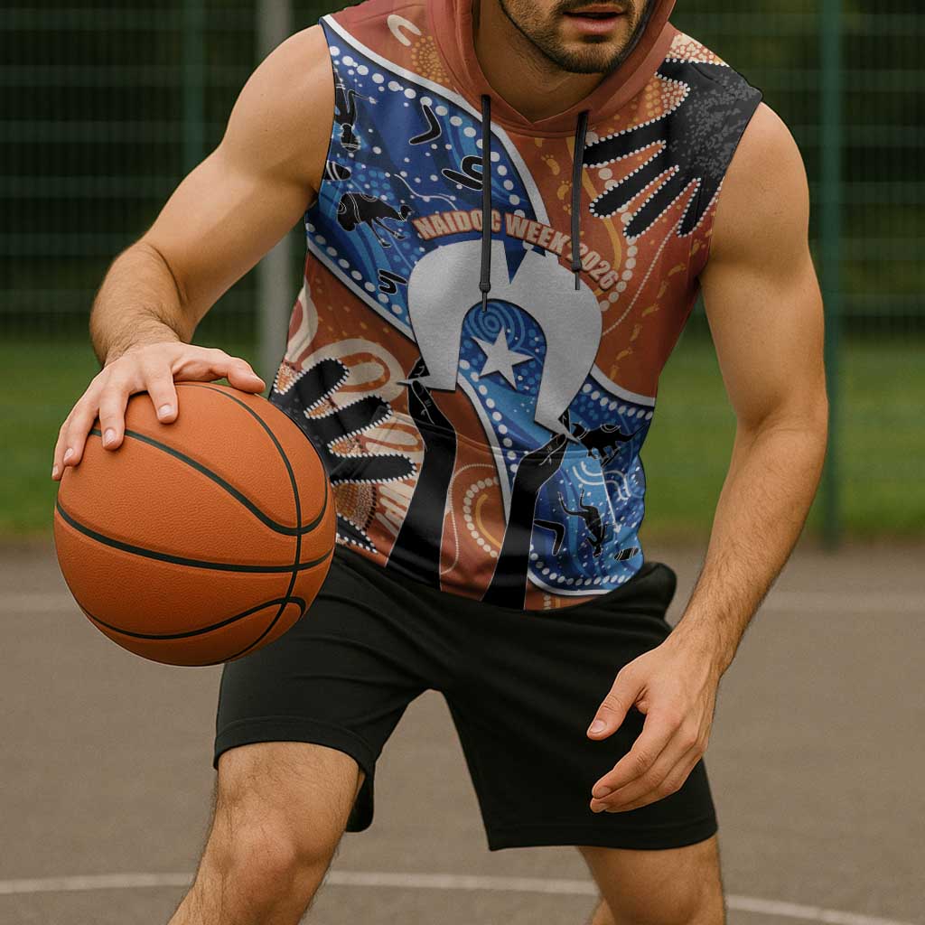 50 Years Of Deadly NAIDOC Week 2026 Sleeveless Hoodie Torres Strait Dhari Aboriginal Art