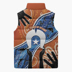 50 Years Of Deadly NAIDOC Week 2026 Sleeveless Puffer Jacket Torres Strait Dhari Aboriginal Art