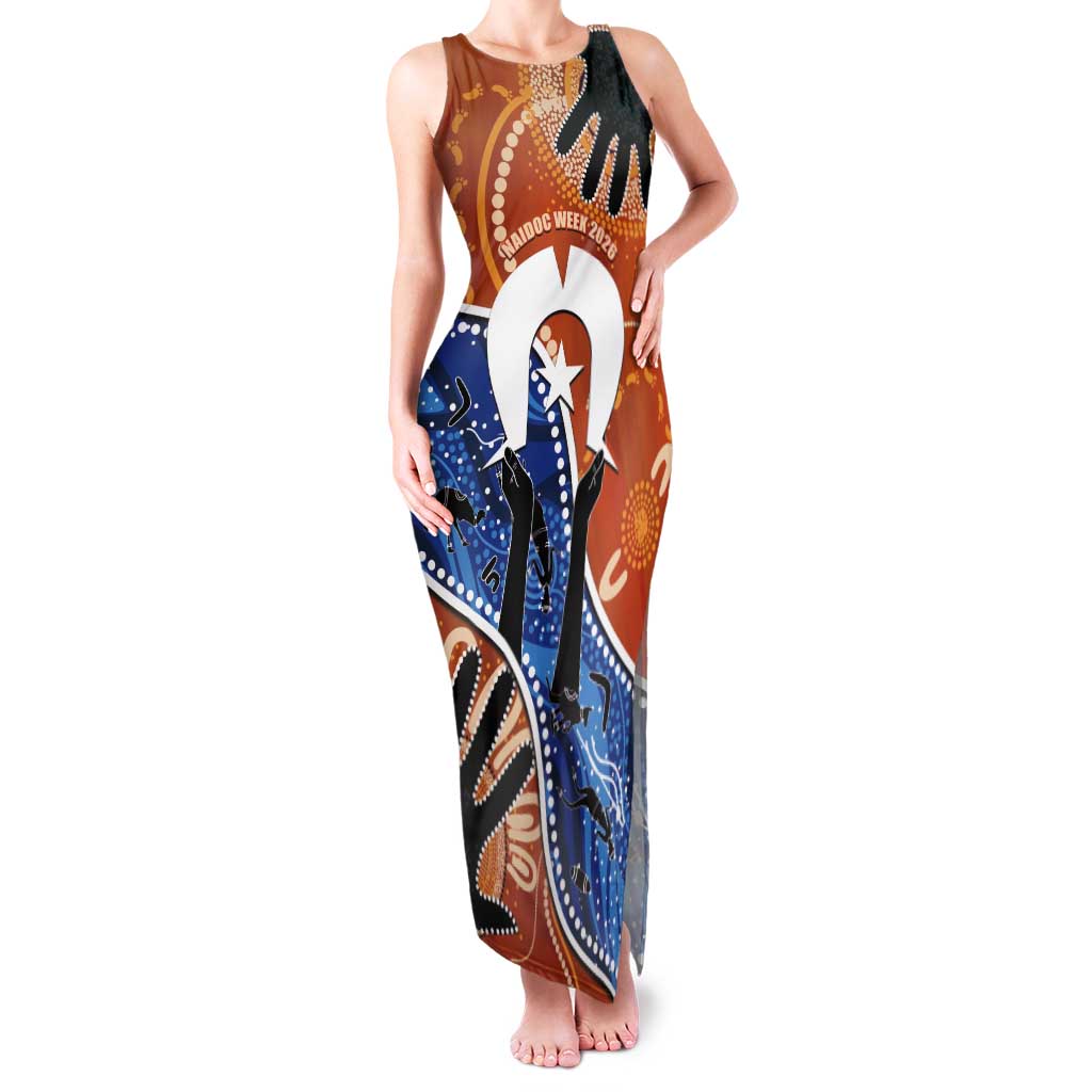 50 Years Of Deadly NAIDOC Week 2026 Tank Maxi Dress Torres Strait Dhari Aboriginal Art