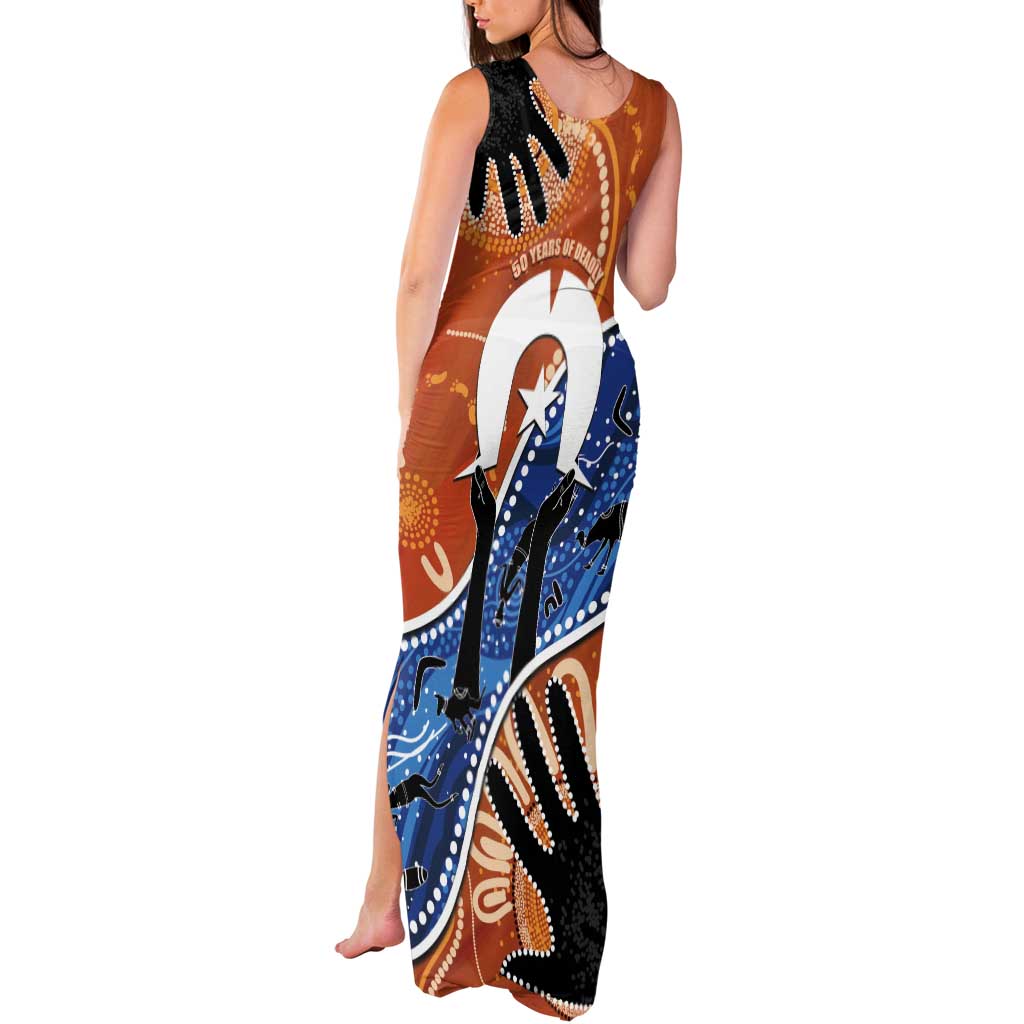 50 Years Of Deadly NAIDOC Week 2026 Tank Maxi Dress Torres Strait Dhari Aboriginal Art
