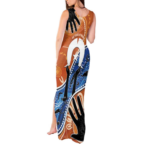 50 Years Of Deadly NAIDOC Week 2026 Tank Maxi Dress Torres Strait Dhari Aboriginal Art