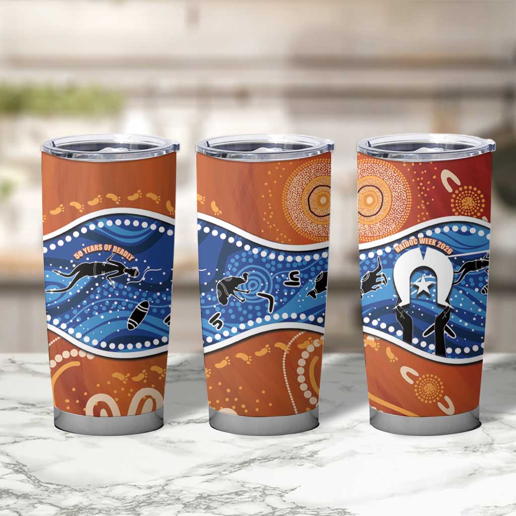 50 Years Of Deadly NAIDOC Week 2026 Tumbler Cup Torres Strait Dhari Aboriginal Art