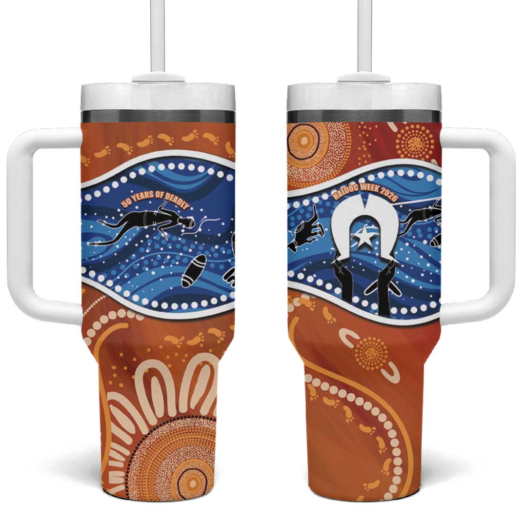 50 Years Of Deadly NAIDOC Week 2026 Tumbler With Handle Torres Strait Dhari Aboriginal Art