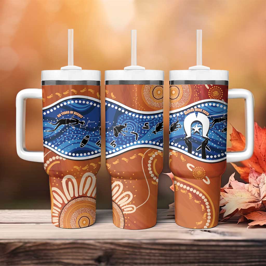 50 Years Of Deadly NAIDOC Week 2026 Tumbler With Handle Torres Strait Dhari Aboriginal Art