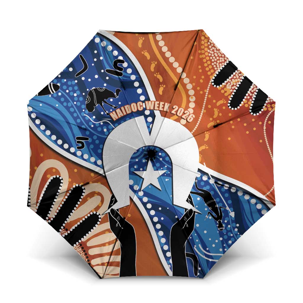 50 Years Of Deadly NAIDOC Week 2026 Umbrella Torres Strait Dhari Aboriginal Art