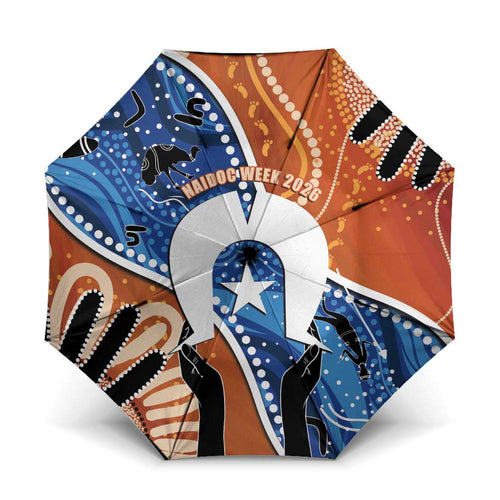 50 Years Of Deadly NAIDOC Week 2026 Umbrella Torres Strait Dhari Aboriginal Art