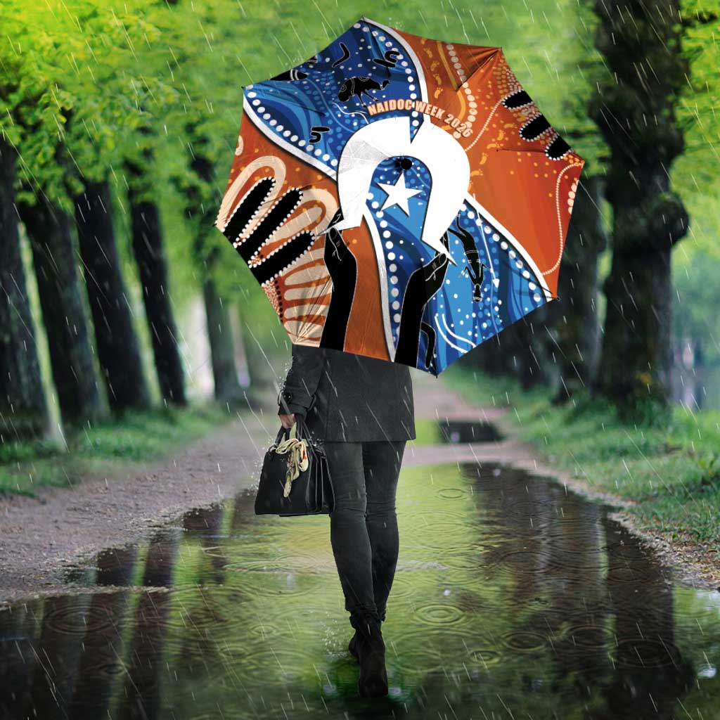 50 Years Of Deadly NAIDOC Week 2026 Umbrella Torres Strait Dhari Aboriginal Art