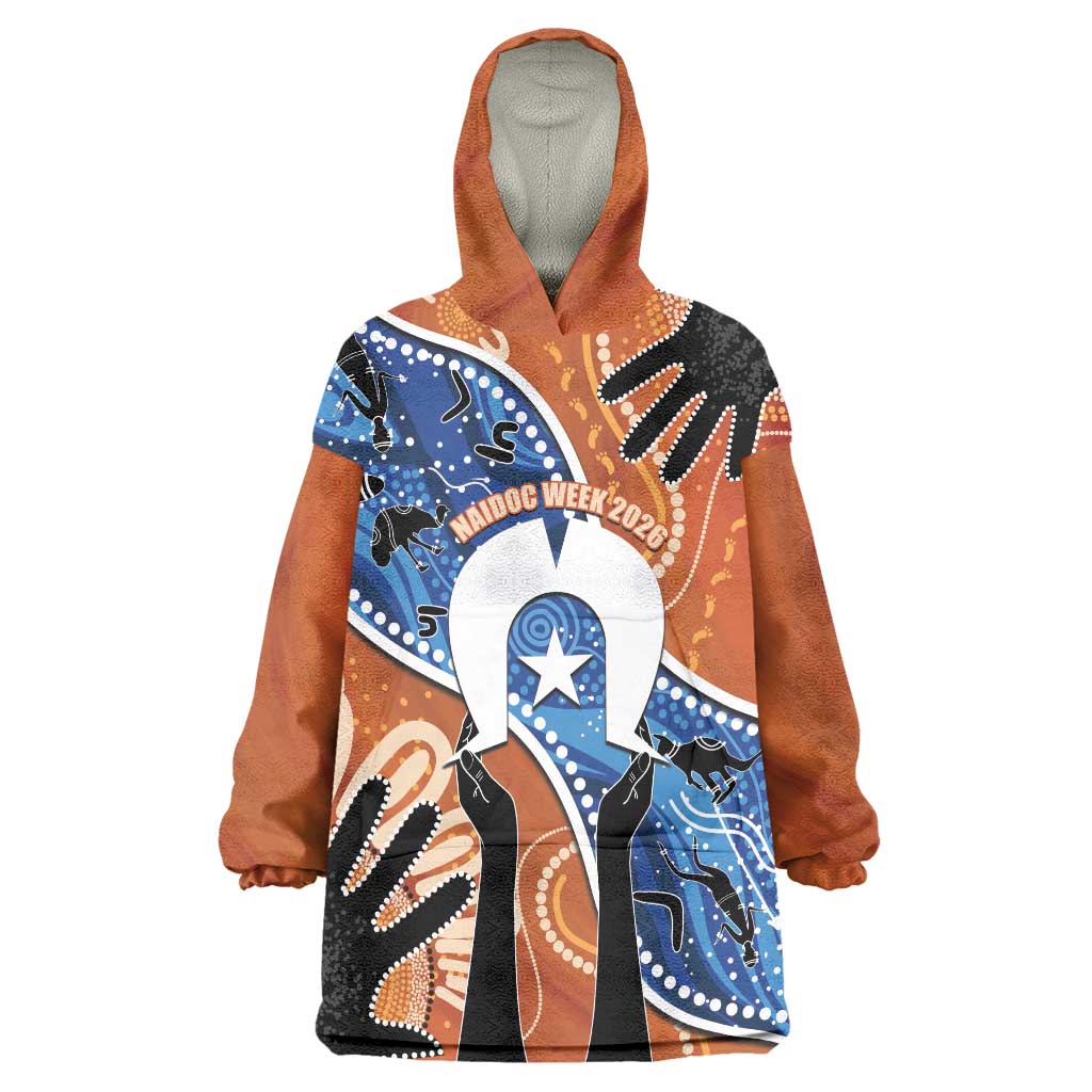 50 Years Of Deadly NAIDOC Week 2026 Wearable Blanket Hoodie Torres Strait Dhari Aboriginal Art