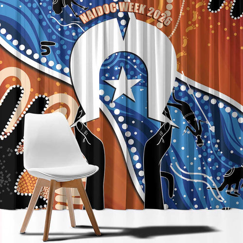 50 Years Of Deadly NAIDOC Week 2026 Window Curtain Torres Strait Dhari Aboriginal Art