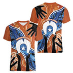 50 Years Of Deadly NAIDOC Week 2026 Women V-Neck T-Shirt Torres Strait Dhari Aboriginal Art