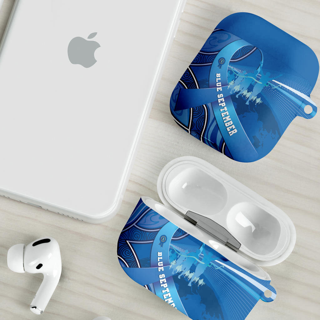 Australia Blue September Running AirPods Case Blue Ribbon I'm Running For My Dad
