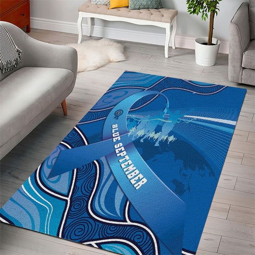 Australia Blue September Running Area Rug Blue Ribbon I'm Running For My Dad