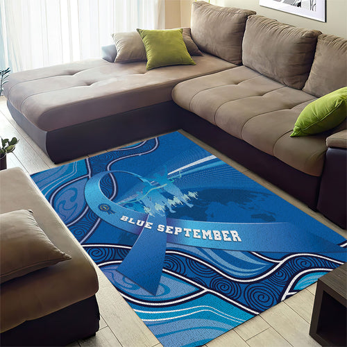 Australia Blue September Running Area Rug Blue Ribbon I'm Running For My Dad