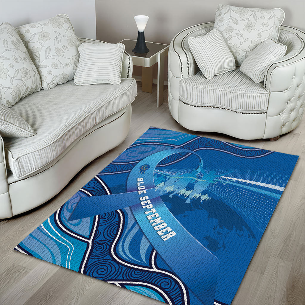 Australia Blue September Running Area Rug Blue Ribbon I'm Running For My Dad