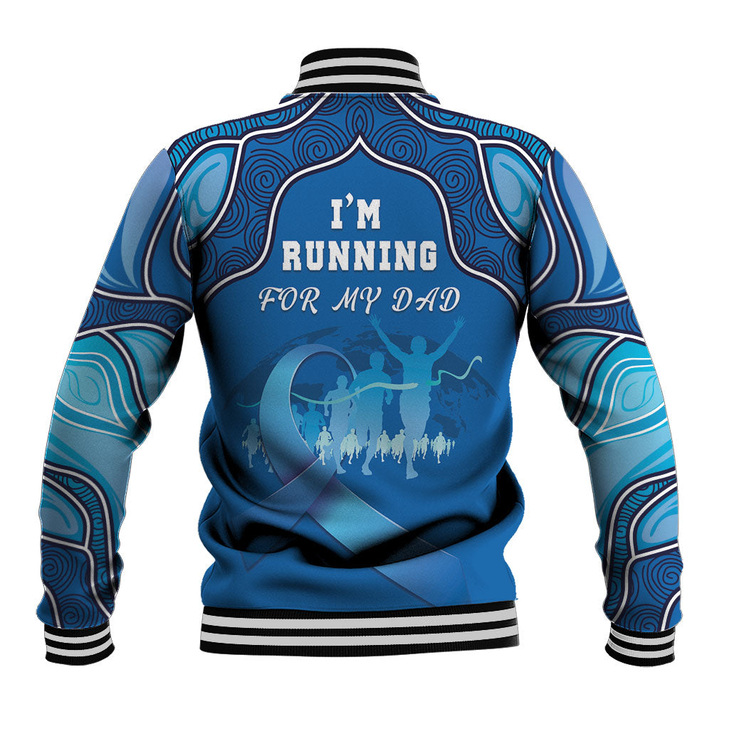 Australia Blue September Running Baseball Jacket Blue Ribbon I'm Running For My Dad