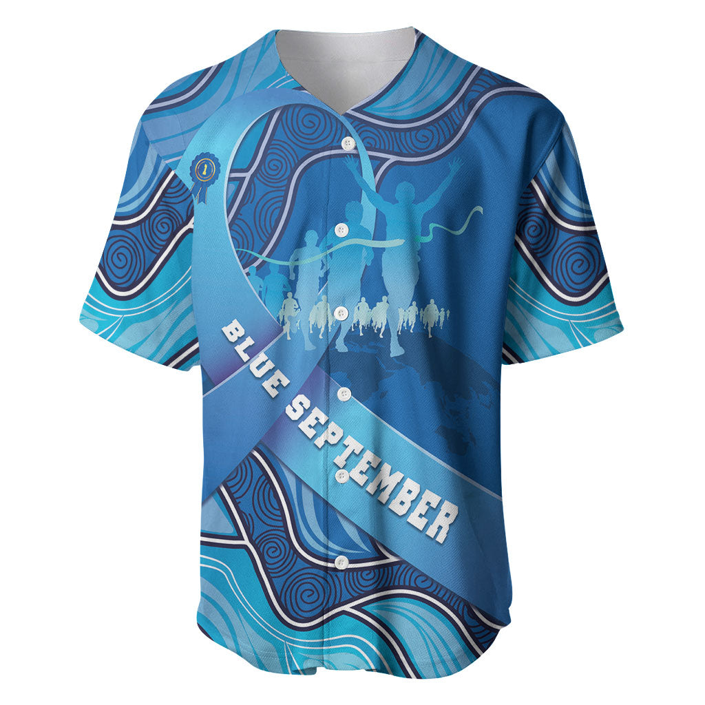 Australia Blue September Running Baseball Jersey Blue Ribbon I'm Running For My Dad
