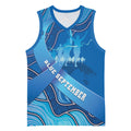 Australia Blue September Running Basketball Jersey Blue Ribbon I'm Running For My Dad