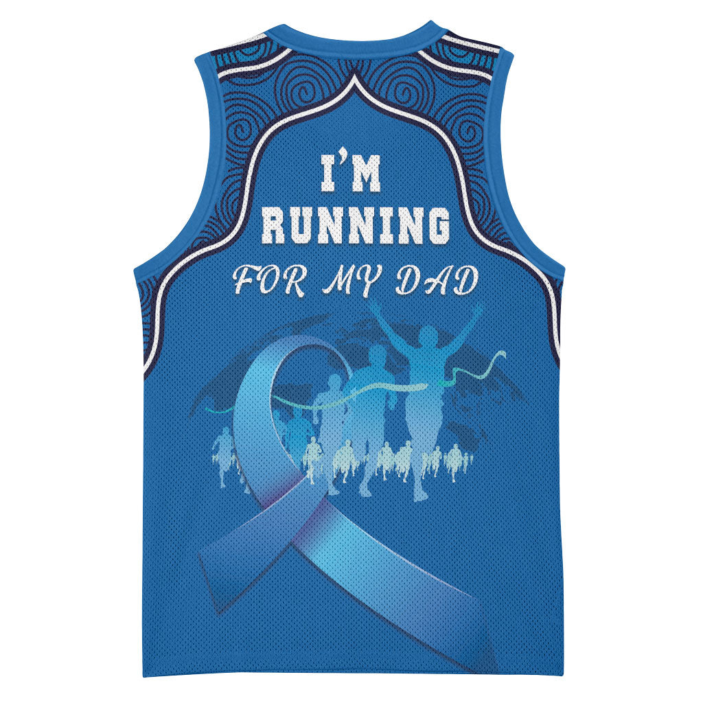 Australia Blue September Running Basketball Jersey Blue Ribbon I'm Running For My Dad