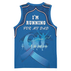 Australia Blue September Running Basketball Jersey Blue Ribbon I'm Running For My Dad