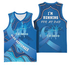 Australia Blue September Running Basketball Jersey Blue Ribbon I'm Running For My Dad