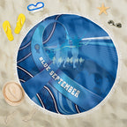 Australia Blue September Running Beach Blanket Blue Ribbon I'm Running For My Dad