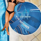 Australia Blue September Running Beach Blanket Blue Ribbon I'm Running For My Dad