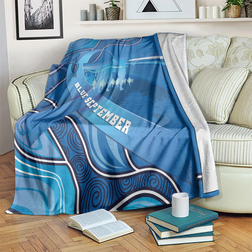 Australia Blue September Running Blanket Blue Ribbon I'm Running For My Dad