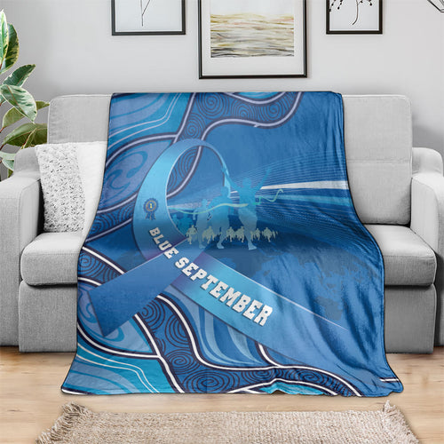 Australia Blue September Running Blanket Blue Ribbon I'm Running For My Dad