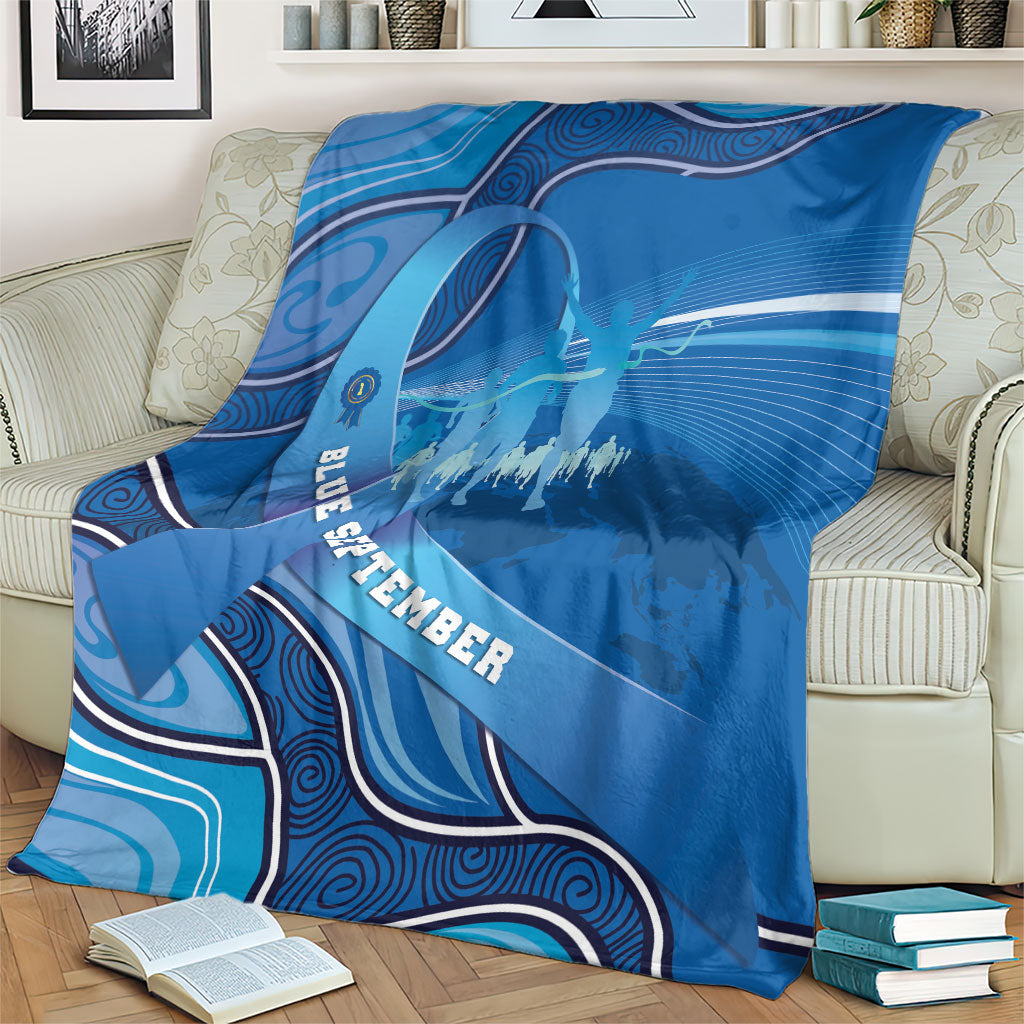 Australia Blue September Running Blanket Blue Ribbon I'm Running For My Dad