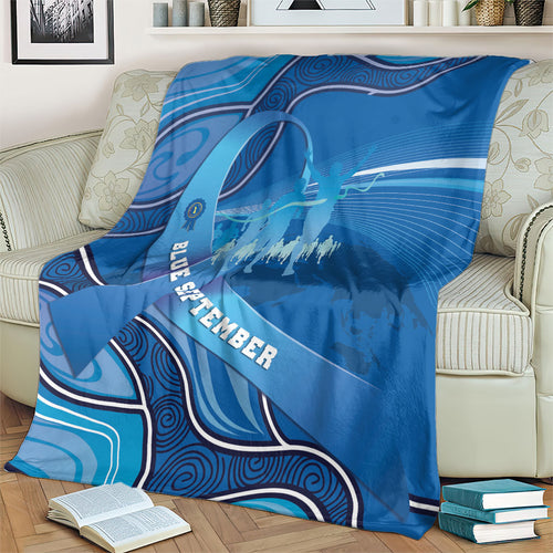 Australia Blue September Running Blanket Blue Ribbon I'm Running For My Dad