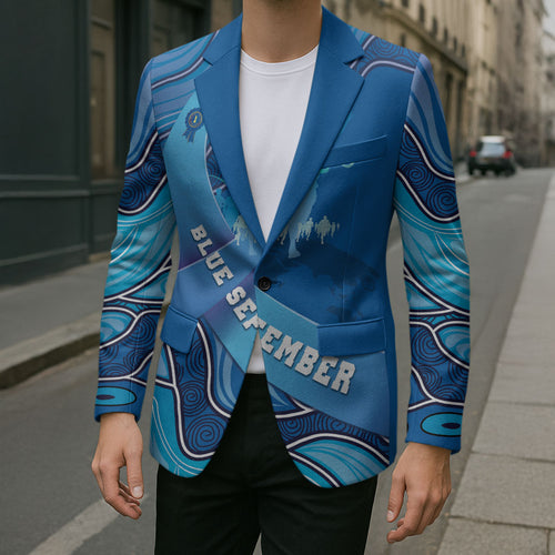 Australia Blue September Running Blazer Blue Ribbon I'm Running For My Dad