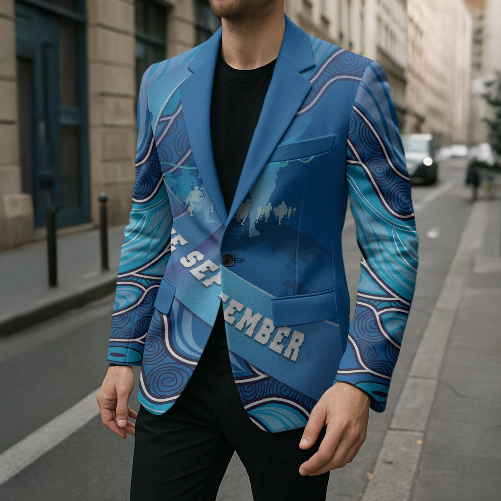 Australia Blue September Running Blazer Blue Ribbon I'm Running For My Dad