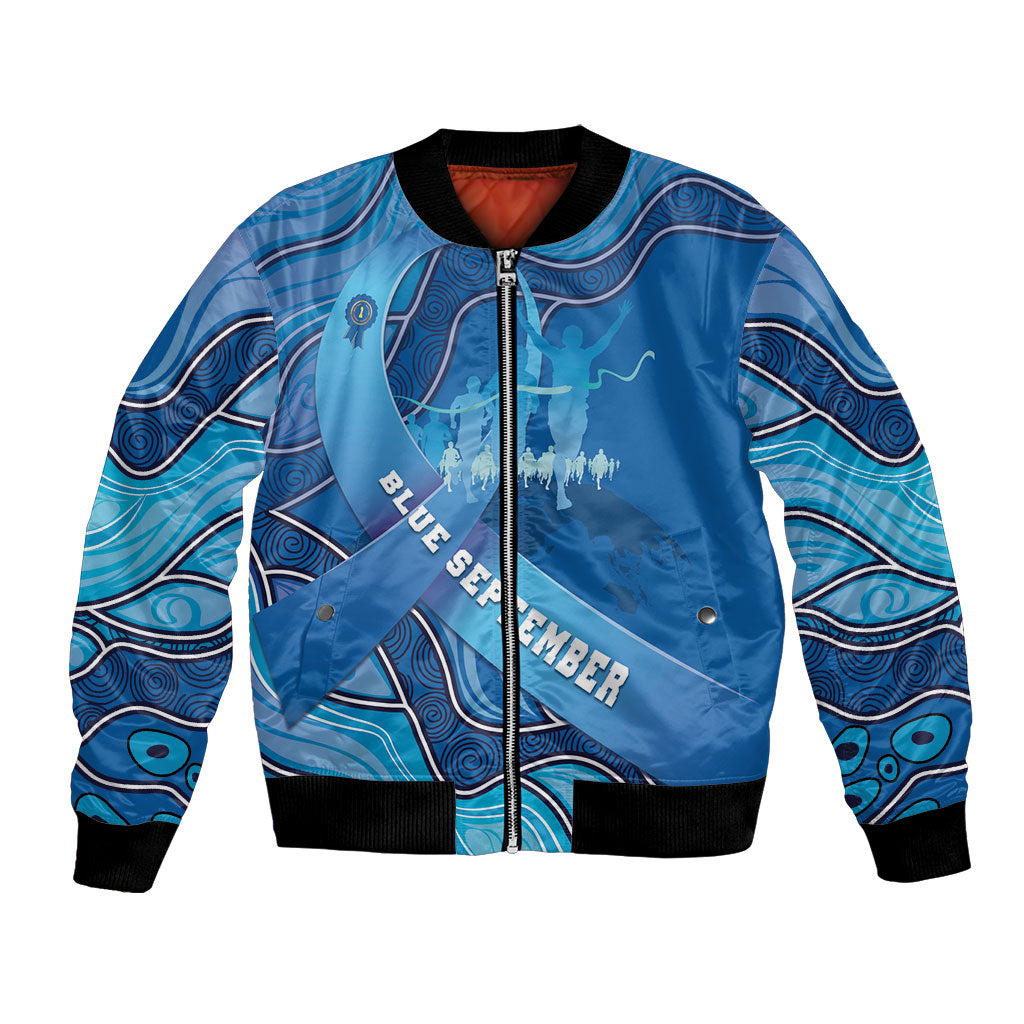 Australia Blue September Running Bomber Jacket Blue Ribbon I'm Running For My Dad