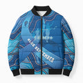 Australia Blue September Running Bomber Puffer Jacket Blue Ribbon I'm Running For My Dad