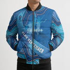 Australia Blue September Running Bomber Puffer Jacket Blue Ribbon I'm Running For My Dad