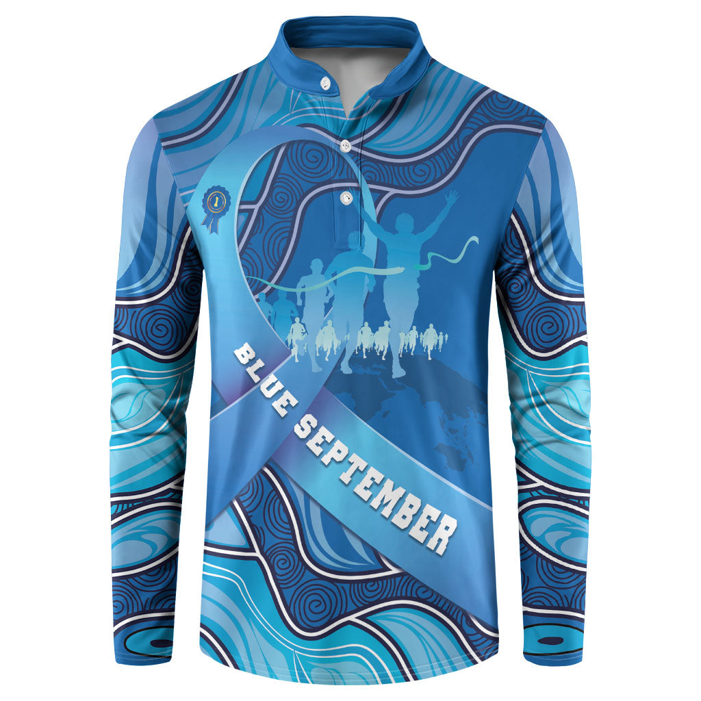 Australia Blue September Running Button Sweatshirt Blue Ribbon I'm Running For My Dad