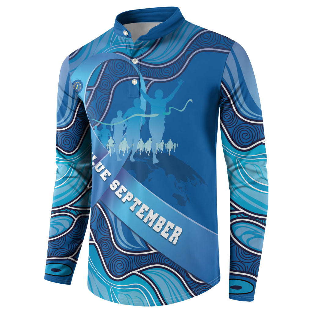 Australia Blue September Running Button Sweatshirt Blue Ribbon I'm Running For My Dad