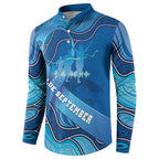 Australia Blue September Running Button Sweatshirt Blue Ribbon I'm Running For My Dad