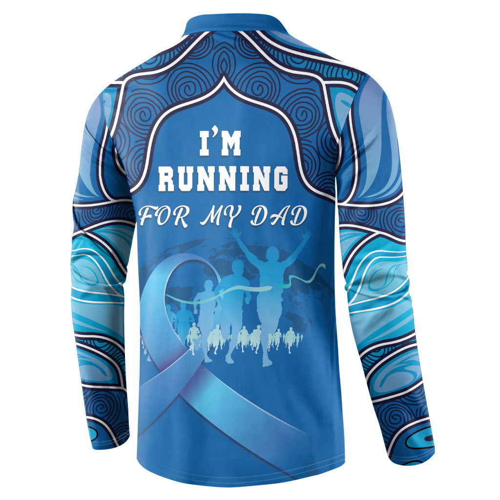 Australia Blue September Running Button Sweatshirt Blue Ribbon I'm Running For My Dad
