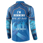 Australia Blue September Running Button Sweatshirt Blue Ribbon I'm Running For My Dad