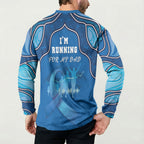 Australia Blue September Running Button Sweatshirt Blue Ribbon I'm Running For My Dad