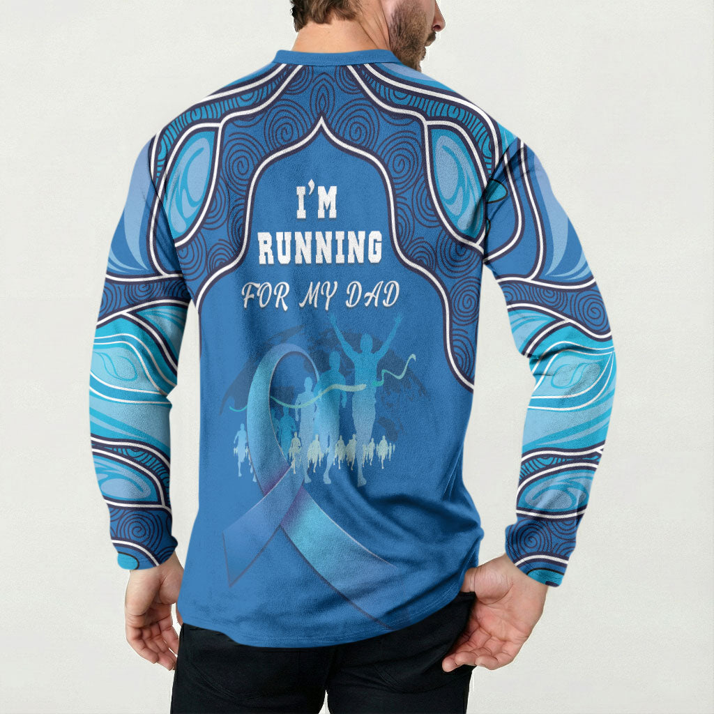 Australia Blue September Running Button Sweatshirt Blue Ribbon I'm Running For My Dad