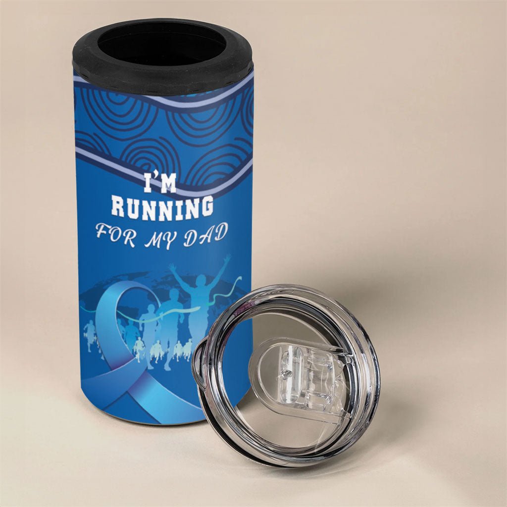 Australia Blue September Running 4 in 1 Can Cooler Tumbler Blue Ribbon I'm Running For My Dad