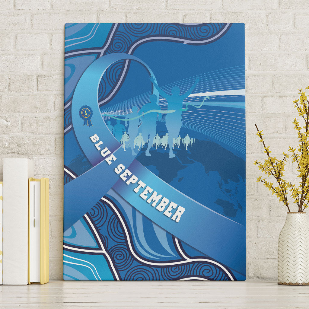 Australia Blue September Running Canvas Wall Art Blue Ribbon I'm Running For My Dad