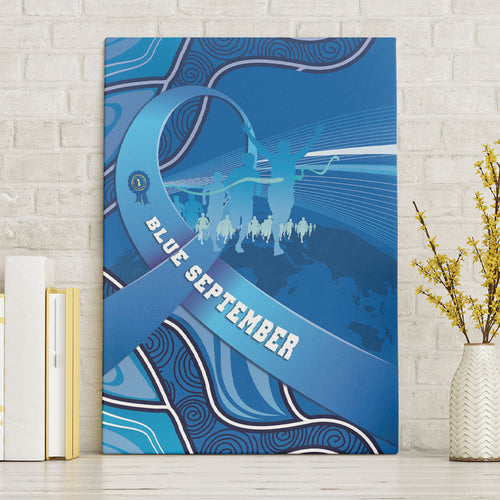 Australia Blue September Running Canvas Wall Art Blue Ribbon I'm Running For My Dad
