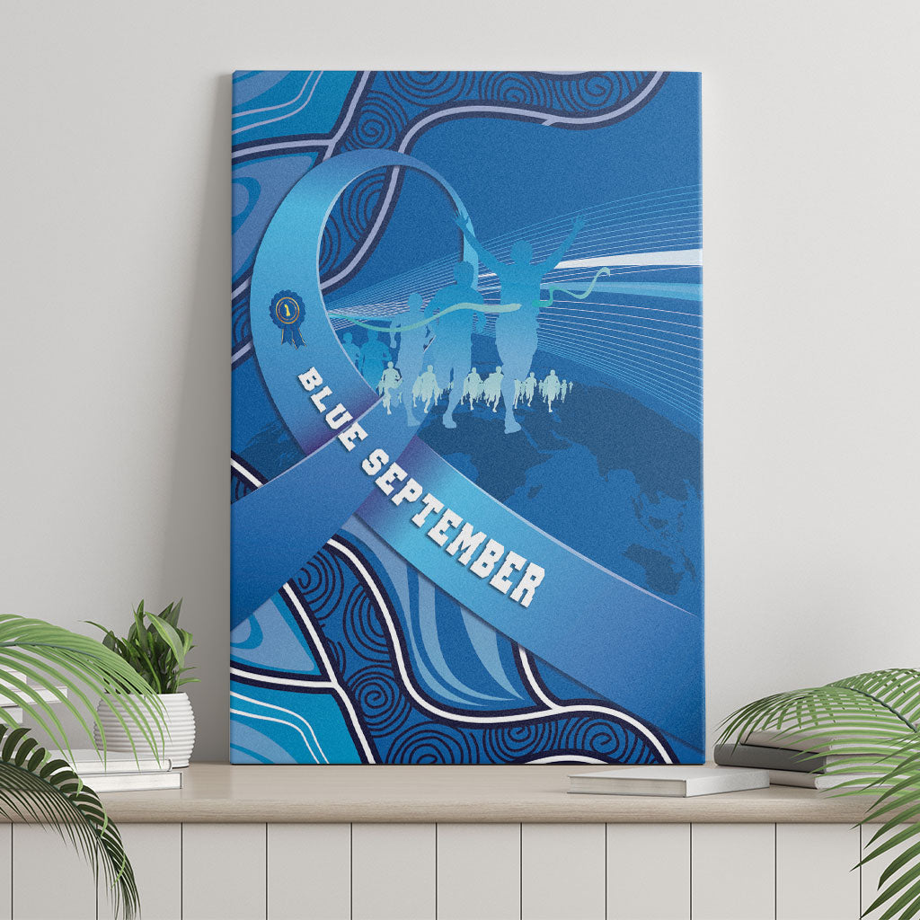 Australia Blue September Running Canvas Wall Art Blue Ribbon I'm Running For My Dad