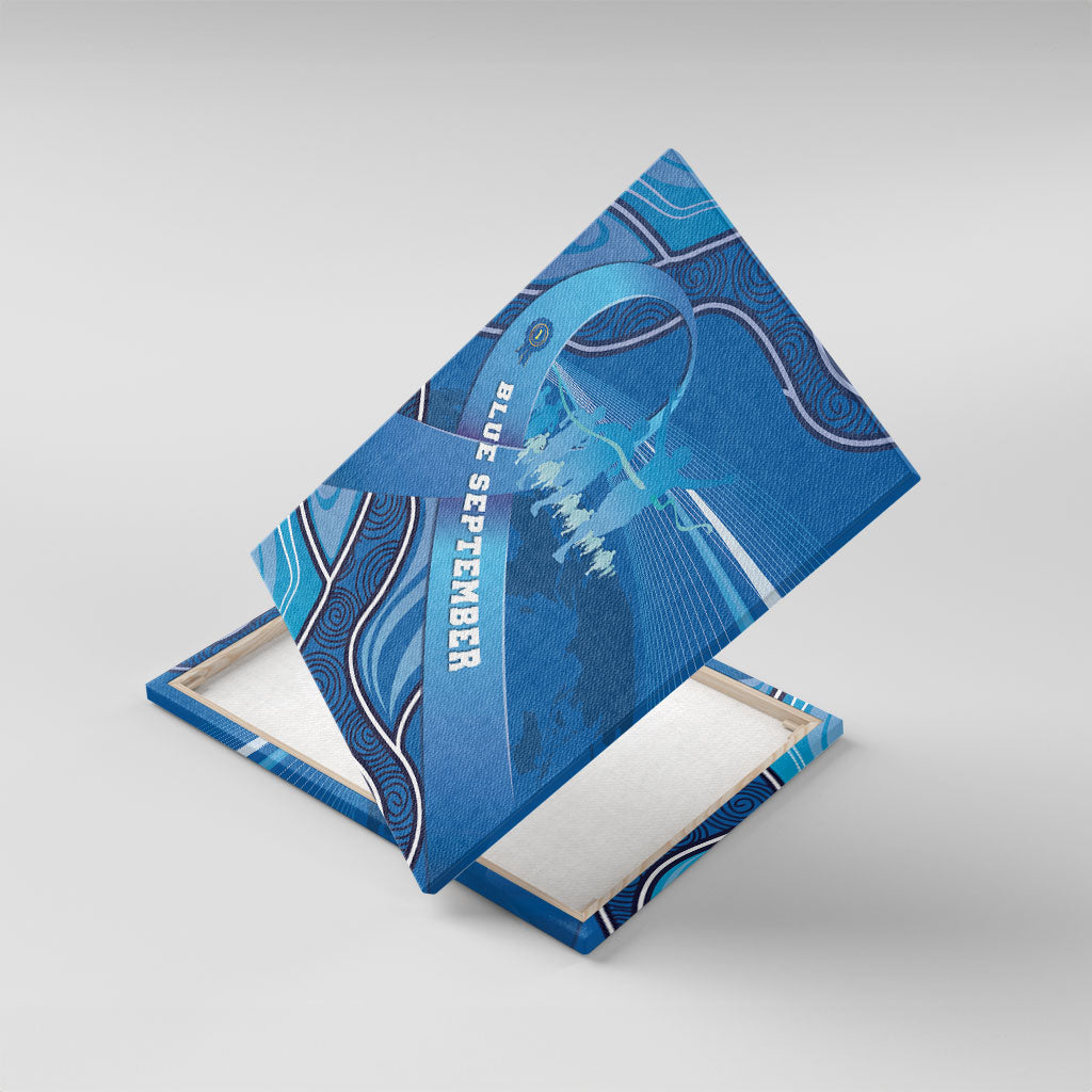 Australia Blue September Running Canvas Wall Art Blue Ribbon I'm Running For My Dad