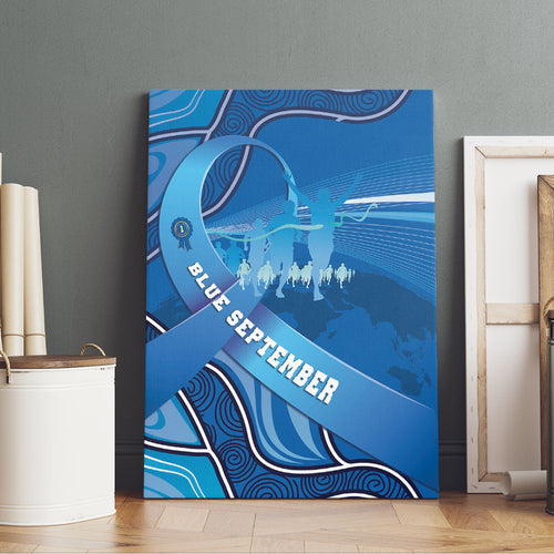 Australia Blue September Running Canvas Wall Art Blue Ribbon I'm Running For My Dad